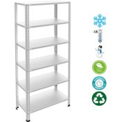 Resim 6 Katlı Paslanmaz Krom Raf - Inox Soğuk Oda Rafı, Buzhane Rafı 43x75 Cm-1.00 Mm-200 Cm Gri 