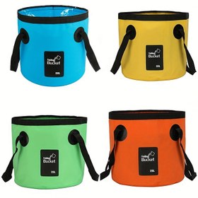 Resim 20L Taşınabilir Katlanabilir Su Depolama Kovası - Dayanıklı PVC, Kamp, Balıkçılık, Seyahat ve Açık Hava Bahçeciliği için İdeal 