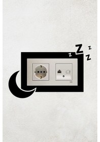 Resim Uyku Ve Gece Tasarım 2li Priz Çerçevesi İç Ölçü 15,5x8,4 Cm 2li Dekoratif Priz Çerçeve 