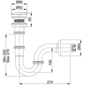 Resim Yak U Borulu Lavabo Sifonu Sabit Kapak Süzgeçli 102119072 