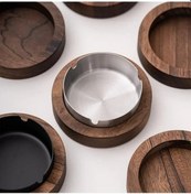 Resim Createtech Tablası Sigara Rüzgar Paslanmaz Ofis Masaüstü Küllük Kül Kapaklı İçin Geçirmez Ev Dekorasyon Çelik Bar Astar Altın Aksesuarları Ahşap Oc 