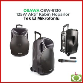 Resim OSAWA Osw-9130 Uhf Seyyyar El Telsiz Mikrofonlu Ses Sistemi125watt 