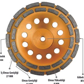 Resim Eratool ELMAS YÜZEY TEMİZLEME ÇİFT SIRA 180YC M14 ERA50361 DANDOO 