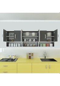 Resim Kenzlife hazır mutfak vice gri 060*180*22 mutfak banyo dolabı kapaklı raflı 