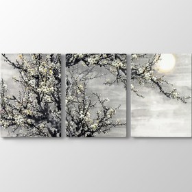Resim TabloShop Ay ve Bağdem Çiçekleri Tablosu (Model 13) - (ÖLÇÜSÜ 96x40 cm) FL-428__model_13 