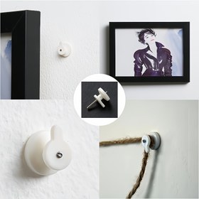 Resim 30 Adet Mini İz Bırakmayan Duvar Asma Çivisi, Pürüzsüz Şaft Metal ve Plastik Resim Askıları Fotoğraf Çerçeveleri ve Süslemeler İçin 