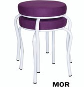Resim Ankhira Tabure (2 ADET) (MONTELİ GÖNDERİM) Beyaz Ayaklı, Taytüyü Kumaş, Metal Ahtapot 