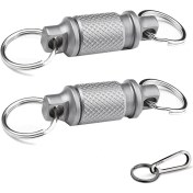 Resim Explosion1 Titanyum Karabin ve Keyrings ile Hızlı Serbest Bırakma Anahtarı Seti - Gelişmiş Titanyum Döner Klips 360 Derece Rotasyon (Yurt Dışından) 