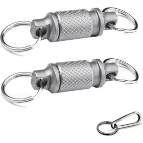 Resim Explosion1 Titanyum Karabin ve Keyrings ile Hızlı Serbest Bırakma Anahtarı Seti - Gelişmiş Titanyum Döner Klips 360 Derece Rotasyon (Yurt Dışından) 