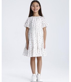 Resim Kısa Kol Desenli Elbise Karışık 