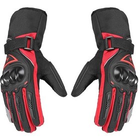 Resim Mufunye Kış Motosiklet Eldivenleri Su Geçirmez Soğuk Hava Motosiklet Eldivenleri Yansıtıcı Şeritli Sıcak Sürüş Eldivenleri Uhnvvi 