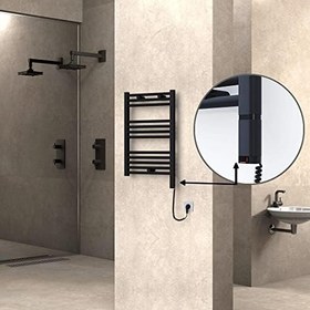 Resim Haiti Elektrikli Havlupan 500x700 Düz Siyah Mat (OneD On/Off) Sağ 300 Watt 