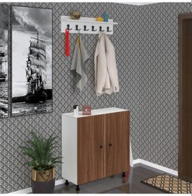 Resim Kenzlife Ayakkabılık Galoş5 Cvzbyz 83 080 32 Kapaklı 5 Raflı 20 Çift Ayakkabı Kapasitesi Ahşap 