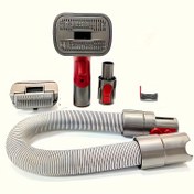 Resim Uzatılmış Vakum Hortumu Ve Tetik Kilitli Bakım Aleti, Pet Vakum Eki, Orta Büyük Köpekler İçin Dyson V15 V12 V11 V10 V8 V7 Elektrikli Süpürgeler İçin Uyumlu 