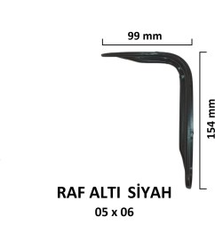 Resim Metal Boyalı Lüx Siyah Raf Altı 5x6 - 2 Adet 