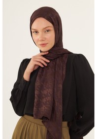 Resim Mirsoy Scarf Kazayağı Desen Parlak Jakar Şal - Acı Kahve Acı Kahve 