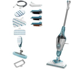 Resim + Decker BHSM168DSM-QS 2'si 1 Arada Buharlı Paspas, 1600 W, Delta Başlı ve Steamitt 