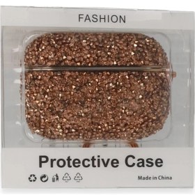 Resim İlkyaz Fashion Apple Airpods Pro 2 (2.nesil) Mira Taşlı Kılıf - Rose Gold 