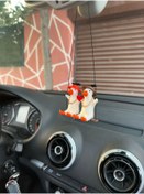 Resim 3dbaydesign AŞK ve SEVGİYİ simgeleyen Altın Zincirli Sallanan Şapkalı Cift Ördek Yeni Trend Dikiz Ayna Süsü 