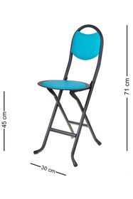 Resim HASTUNÇ Hastunç- Katlanır Sandalye Sırtlı Cami Namaz Taburesi ( turkuaz ) 