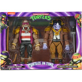 Resim Neca Teenage Mutant Ninja Turtles: Turtles In Time - Pirate Rocksteady & Bebop Ikili Koleksiyon Figürü 