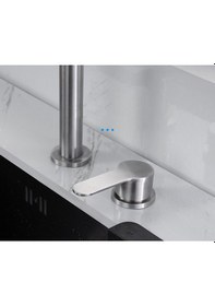 Resim Mutfak Eviye Bataryası Asansörlü Yeni Sistem Mat Krom Nikel 