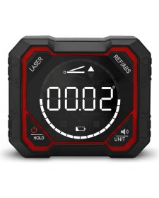 Resim Badem10 Dijital Manyetik Açı Ölçer Alüminyum Gövdeli Lazerli Type-C Şarj Girişli Yüksek Hassasiyetli 