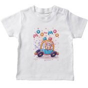Resim Angemiel Baby Arabadaki Moo-moo Erkek Bebek Tişört Beyaz B0233MDBBKETSRT 