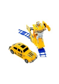 Resim Robot Track Raylı Pilli Robota Dönüşen Araba 