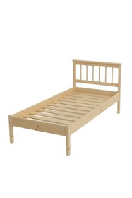 Resim Zen Masif Karyola Başlıklı Doğal Ahşap Yatak - 180 x 200 