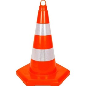 Resim İleri Trafik Pvc Trafik Konisi 50 CM Reflektifli 6 Kenar Trafik Dubası 