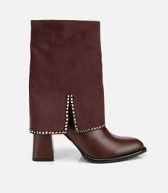 Resim Hotiç Kadın Kahverengi Pantolon Görünümlü Zımbalı Kalın Topuklu Bot 01boh314970a480 01boh314970a480 Kahverengi 