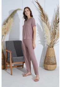 Resim Sevim Kadın Kısa Kol Vizon Pijama Takım C8t5n9o51 001 