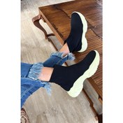 Resim Siyah Turuncu Triko Kadın Sneaker K01122000482 Bambi