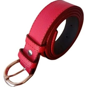 Resim Unisex Kot ve Kumaş Pantolon Çocuk Kemeri Kırmızı 