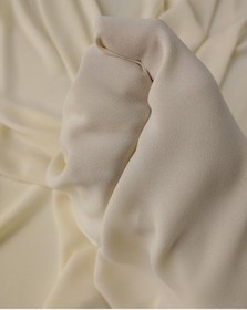 Resim Krem Renkte Krep Şifon Kumaş En: 140cm-11437 