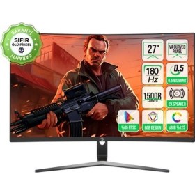 Resim Gamepower Vivid T50 27'' Curved Rgb 180Hz 0.5ms Fhd 1500R Curved 2X2W Speaker Va Gaming Monitör (Sıfır Ölü Piksel Garantili) 