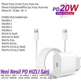 Resim Apple Uyumlu iPad Pro 12.9 2. Nesil 1. Nesil 20w Hızlı Şarj Aleti Adaptörü 20w Ligtning Şarj Kablosu 