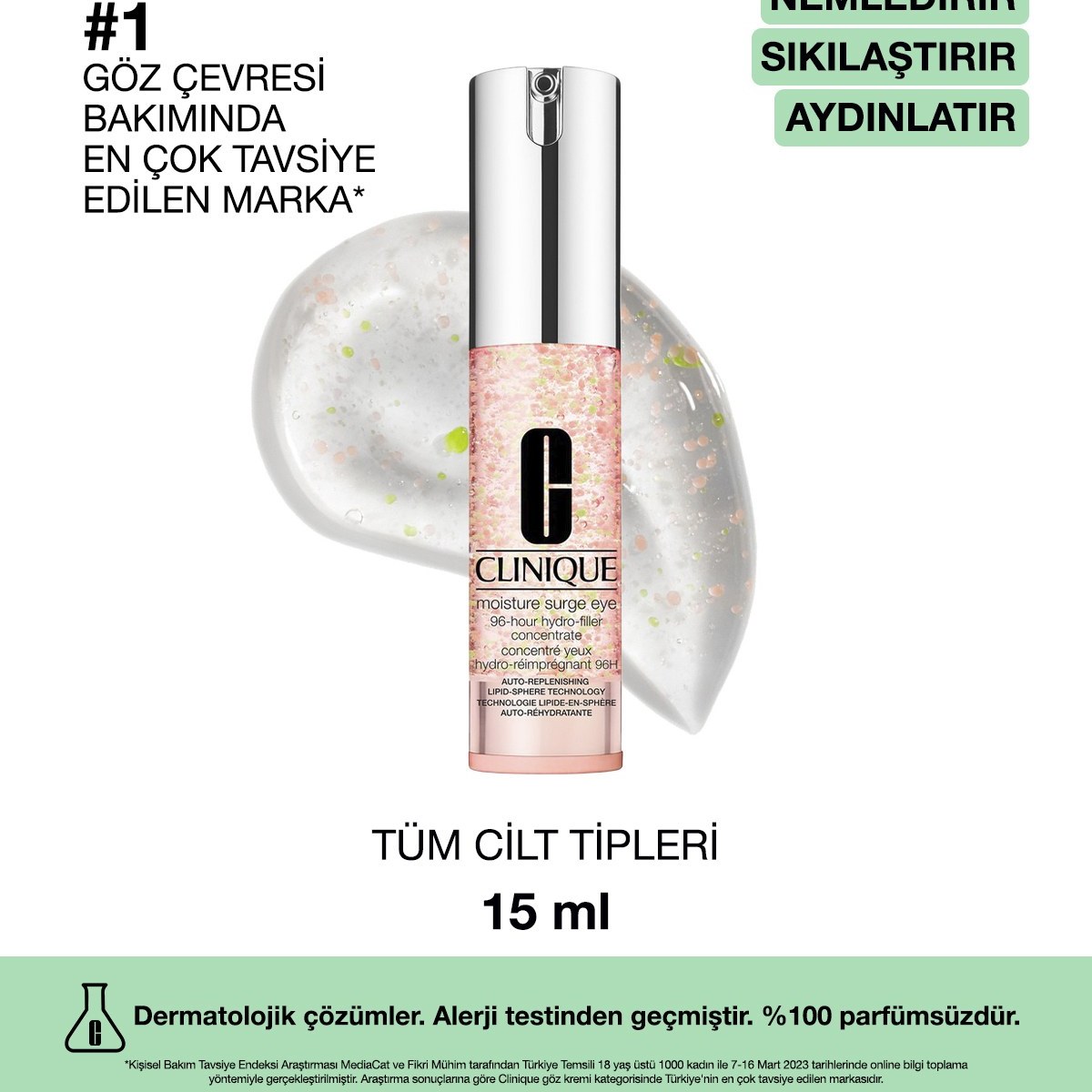 Die Grup Moisture Surge Eye™ 96 Saat Nem Koruma Teknolojili Göz Kremi 15ML | Ultra-Hafif, Su Bazlı Yoğun Jel Fiyatı ve Özelliklerı - Badem