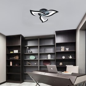 Resim 1 adet Modern Metal LED Tavan Lambası Aparatı, 3 Renkli Ayarlanabilir 3000-4500K Ayarlanabilir Işık, Yarı Gömme Montaj Akrilik Gölgelik ve Ofis Yatak Odası Mutfak için Kablolu Düğme Kontrolü, İç Mekan Aydınlatması, Ev Tavan Işıkları 