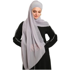 Resim Hürrem Bone Gri Pratik Hazır Geçmeli Bone Şal Şifon Düz 2506 15 gri 
