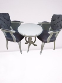 Resim BENGİ TİCARET Fiskos-berjer 18441 Sandalye Kelebek Model Klasik Kayın Aslan Ayak Parlak Beyaz 