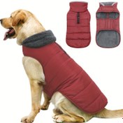 Resim Küçük, Orta ve Büyük Köpekler İçin Yalıtımlı Kışlık Peluş Ceket, Ayarlanabilir Dayanıklı Kar Tulumu, Reflektif Evcil Hayvan Kabanı 