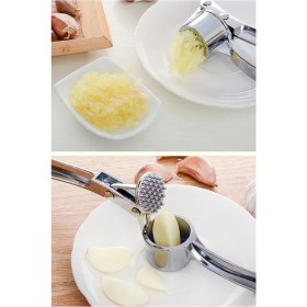 Resim Çelik Sarımsak Ezici Press Pratik Hazneli Sarımsak Ezme Aparatı Paslanmaz Çelik Sarımsak Sıkacağı 