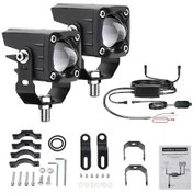 Resim Hallow-motosiklet Led Sürüş Sis Farları 120w 18000lm 6 Aydınlatma K22731 Siyah 