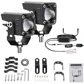 Resim Hallow-motosiklet Led Sürüş Sis Farları 120w 18000lm 6 Aydınlatma K22731 Siyah 