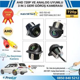 Resim Ahd 720p Ve Analog Pal Çevrilebilir 170 Derece Balıkgözü Geniş Açılı Geri Görüş Kamerası 