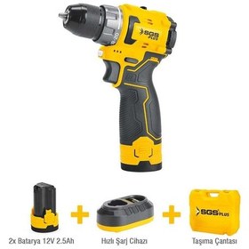 Resim Sgs SGS5080 2 Akülü 12V Şarjlı Matkap Seti 2.5 Amper Vidalama Seti 