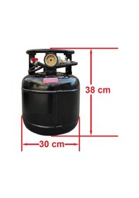 Resim Karavan Lpg Tankı 15 Litre Dikey Tak Kullan Hazır Set Siyah 