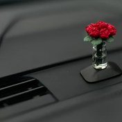 Resim 1 adet, Mini Yapay Gül Vazo Süslemesi - Reçine, Gerçekçi Saksı Bitkisi Modeli DIY Mikro Manzara, Araba Gösterge Paneli Süslemesi ve Yaratıcı El Sanatları Hediye Aksesuarları, Gül Çiçek Süslemesi 